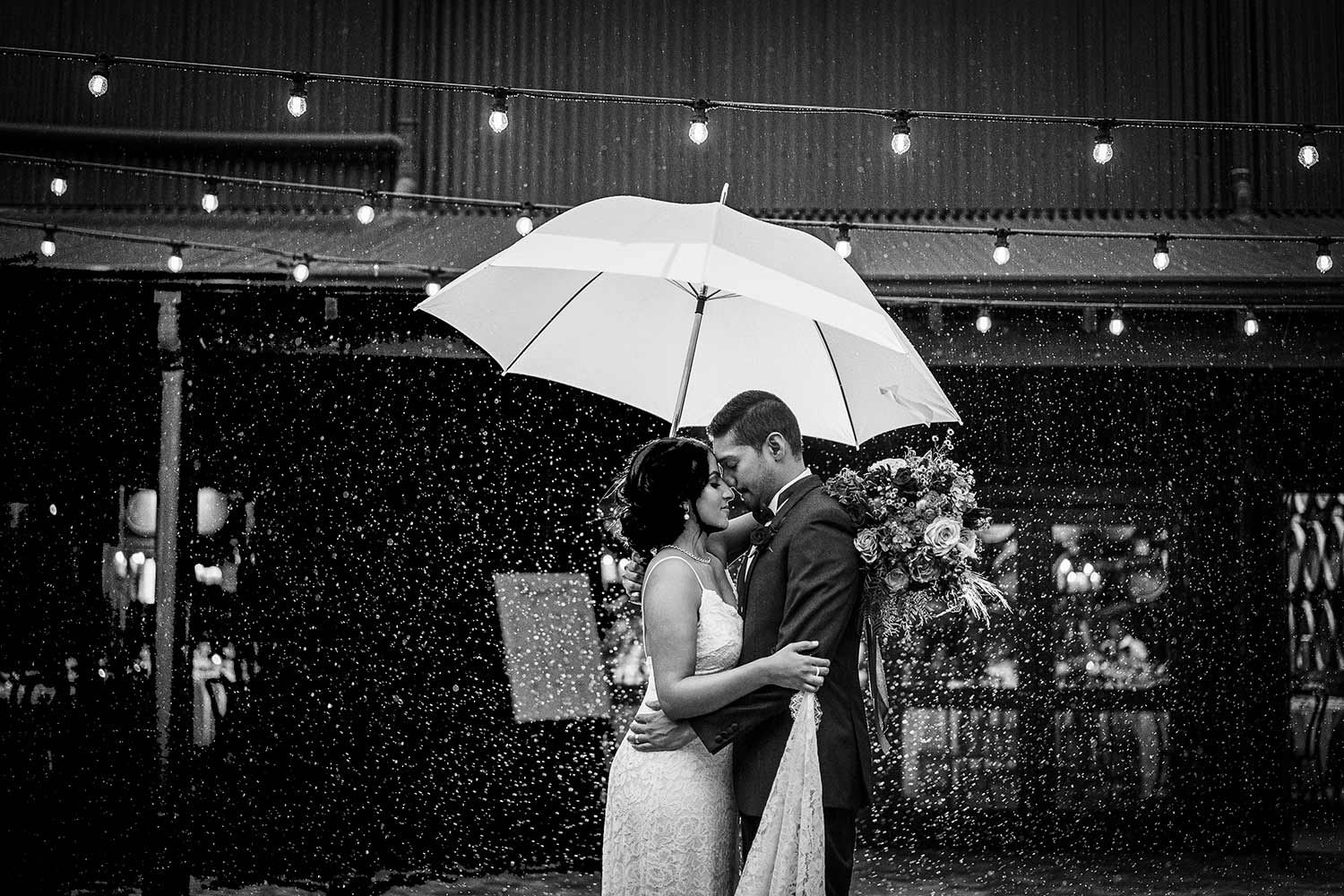 Rain wedding photo Sandalford Winery